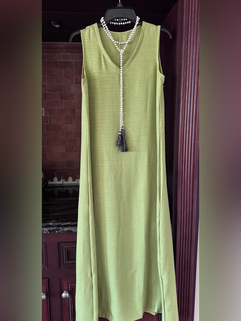 NWOT The perfect Green Sleeveless V-Neck Maxi Dress by Littlebox.